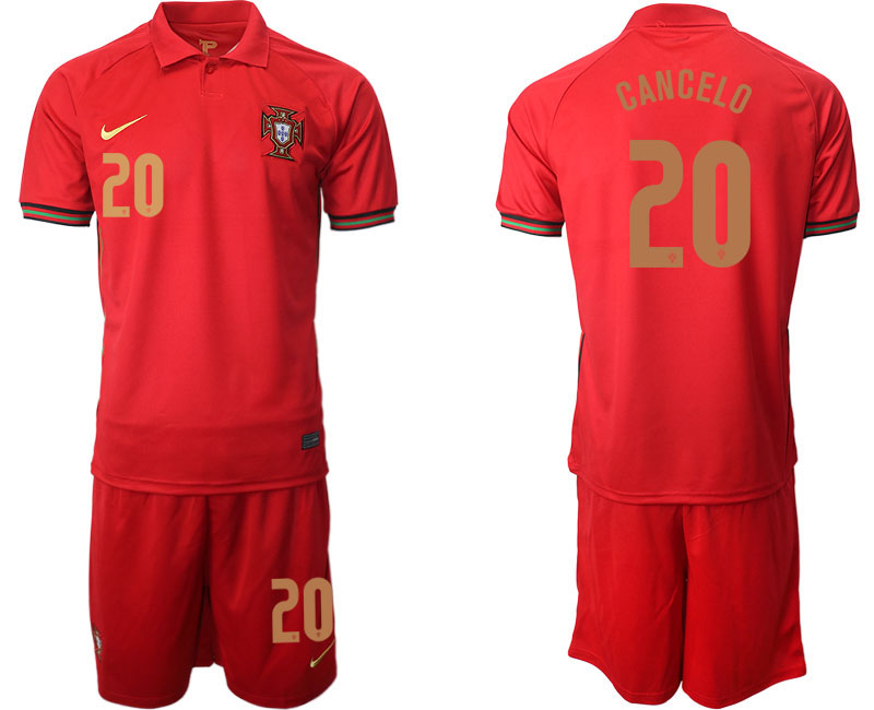 Men 2021 European Cup Portugal home red #20 Soccer Jersey->portugal jersey->Soccer Country Jersey